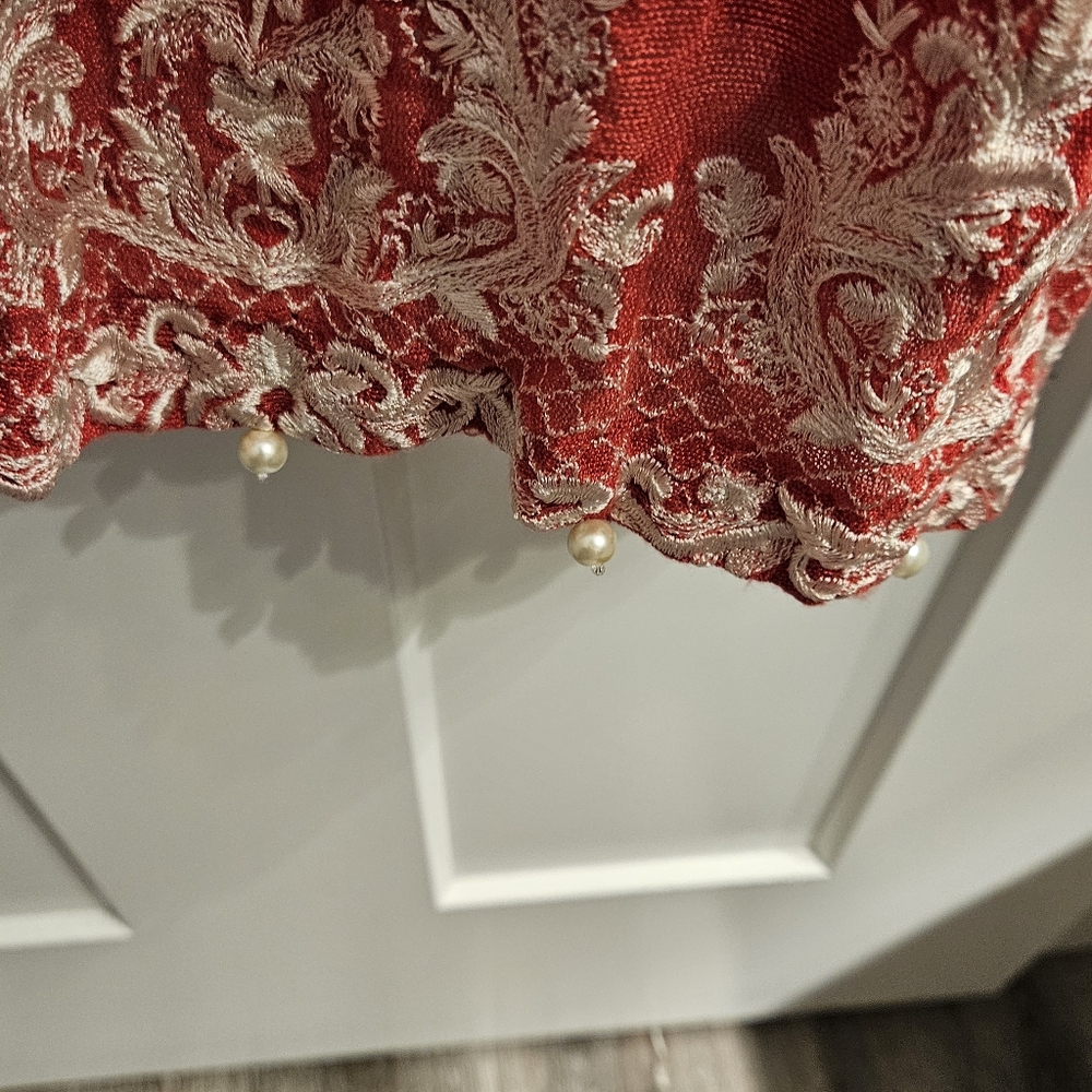 Chinyere Ruby Red Embroidered Tunic/Cardigan With… - image 5